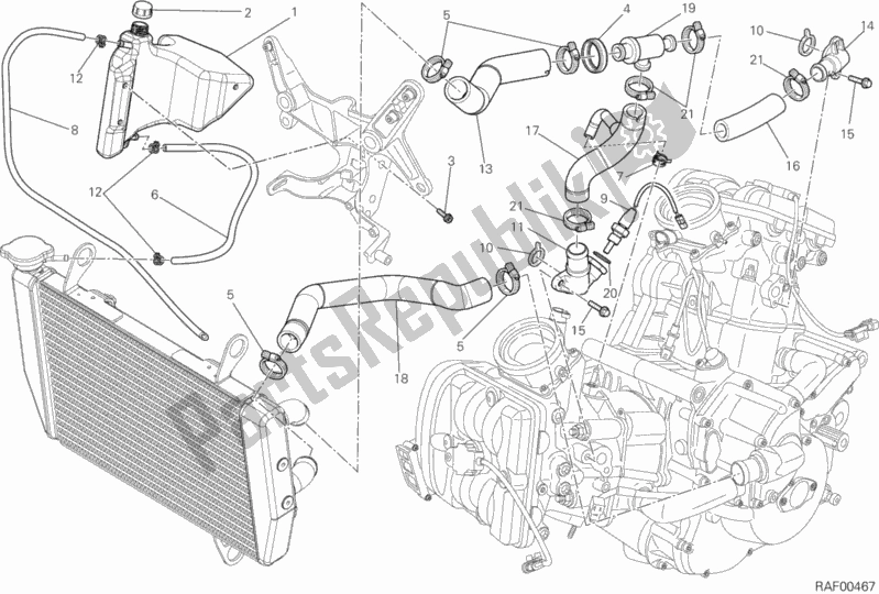 Alle onderdelen voor de Koelcircuit van de Ducati Multistrada 1200 S Touring Brasil 2015